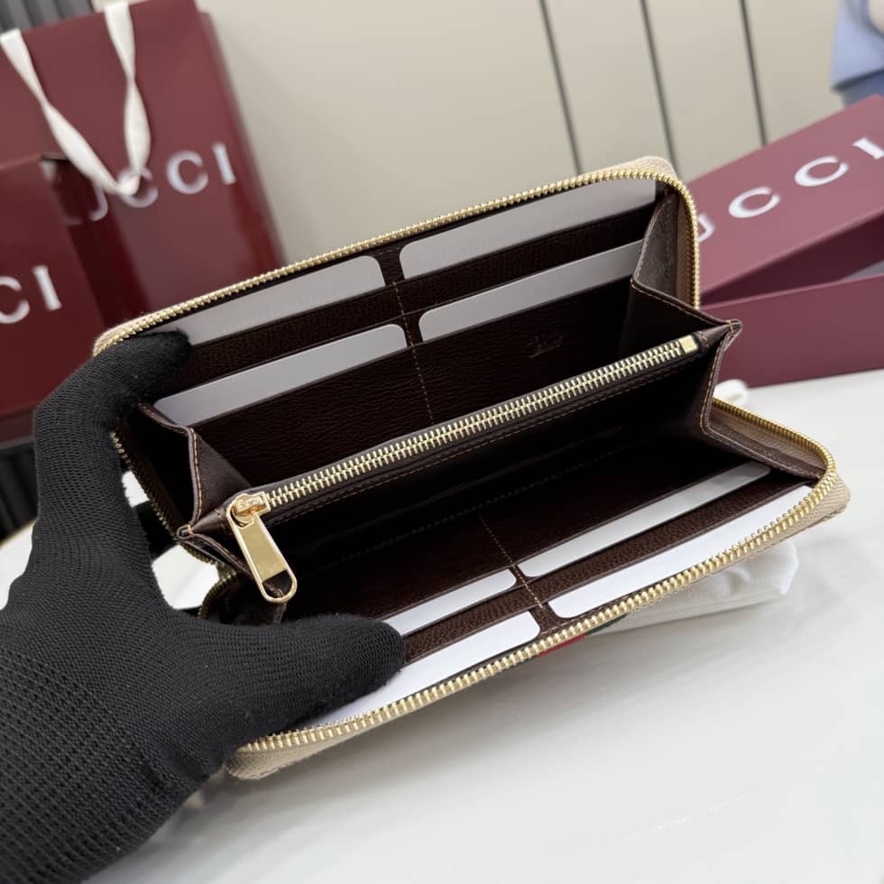 Gucci Horsebit Web Zip Around Wallet Beige 867124_7_157221 Gucci Horsebit Web Zip Around Wallet Beige 867124