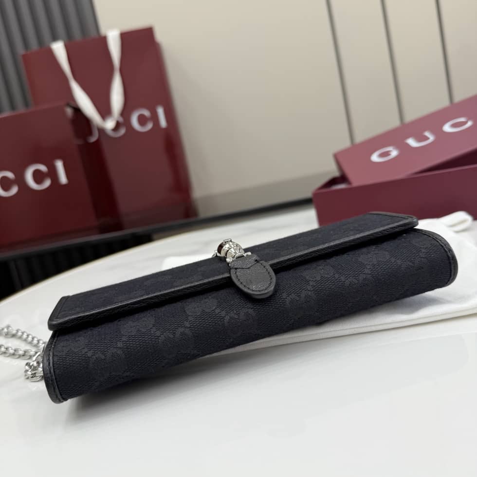 Gucci Jackie Canvas Wallet On Chain Black 867165_3_157281 Gucci Jackie Canvas Wallet On Chain Black 867165