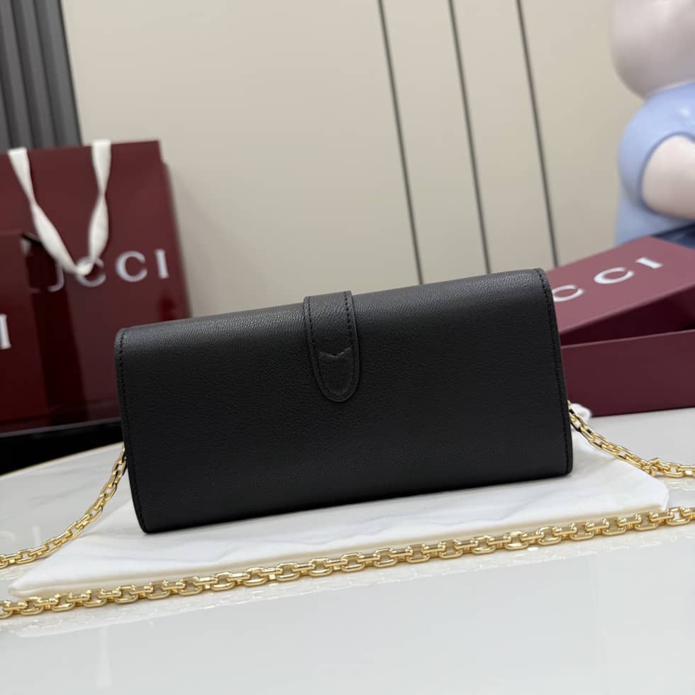 Gucci Jackie Leather Black Wallet on Chain 867165_1_157291 Gucci Jackie Leather Black Wallet on Chain 867165