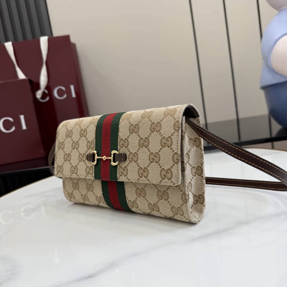 Gucci Horsebit Web Beige Wallet with Strap 867120_2_157321 Gucci Horsebit Web Beige Wallet with Strap 867120