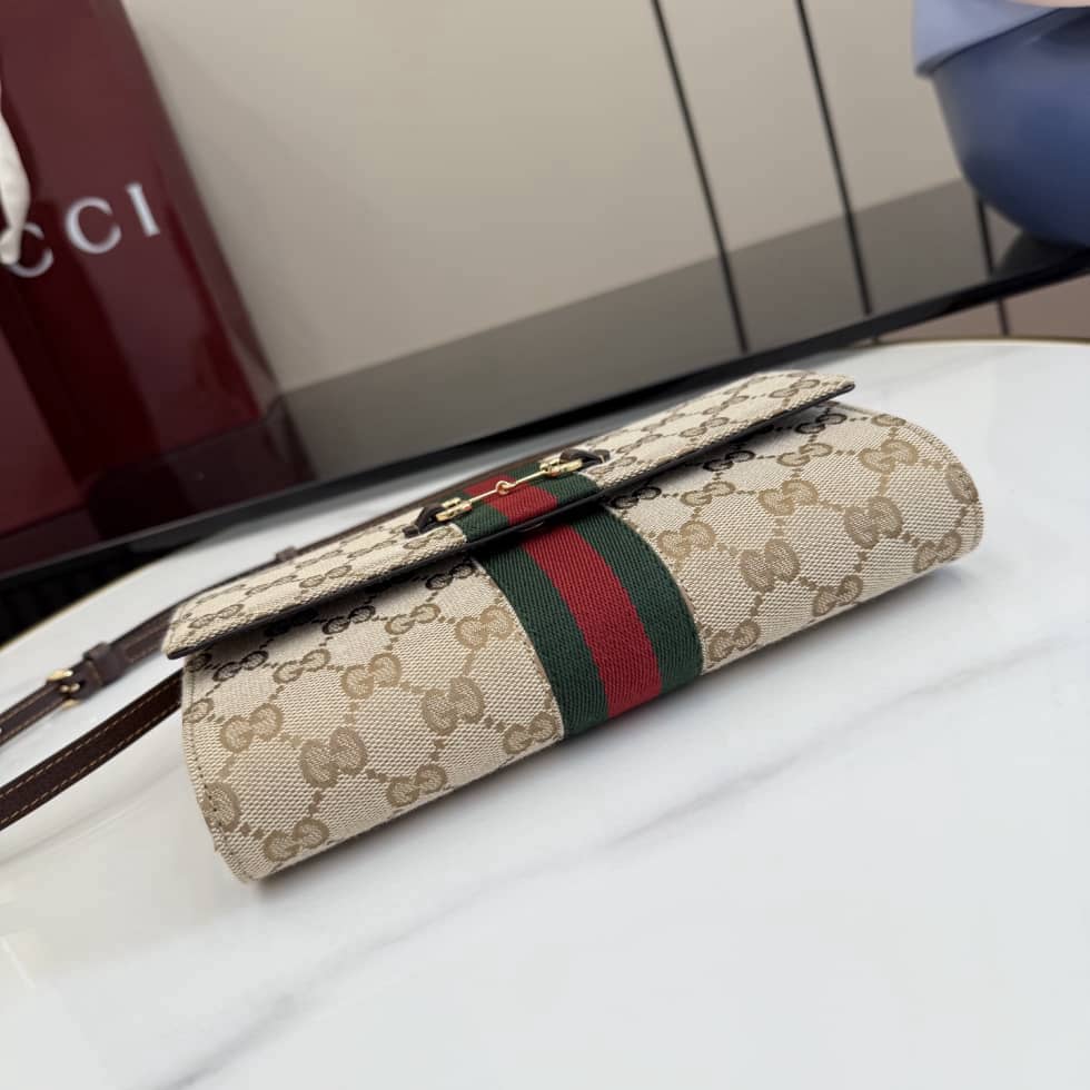 Gucci Horsebit Web Beige Wallet with Strap 867120_3_157321 Gucci Horsebit Web Beige Wallet with Strap 867120
