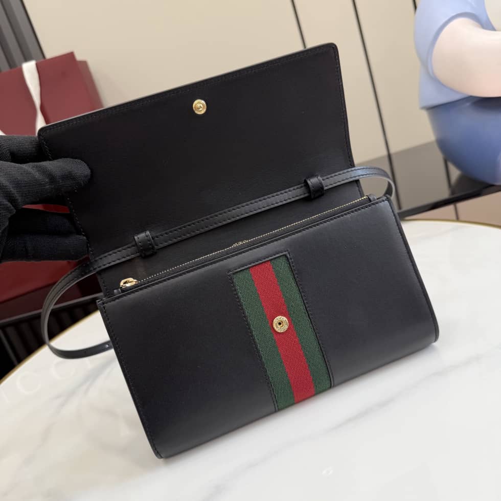 Gucci Horsebit Web Black Wallet With Strap 867120_6_157331 Gucci Horsebit Web Black Wallet With Strap 867120