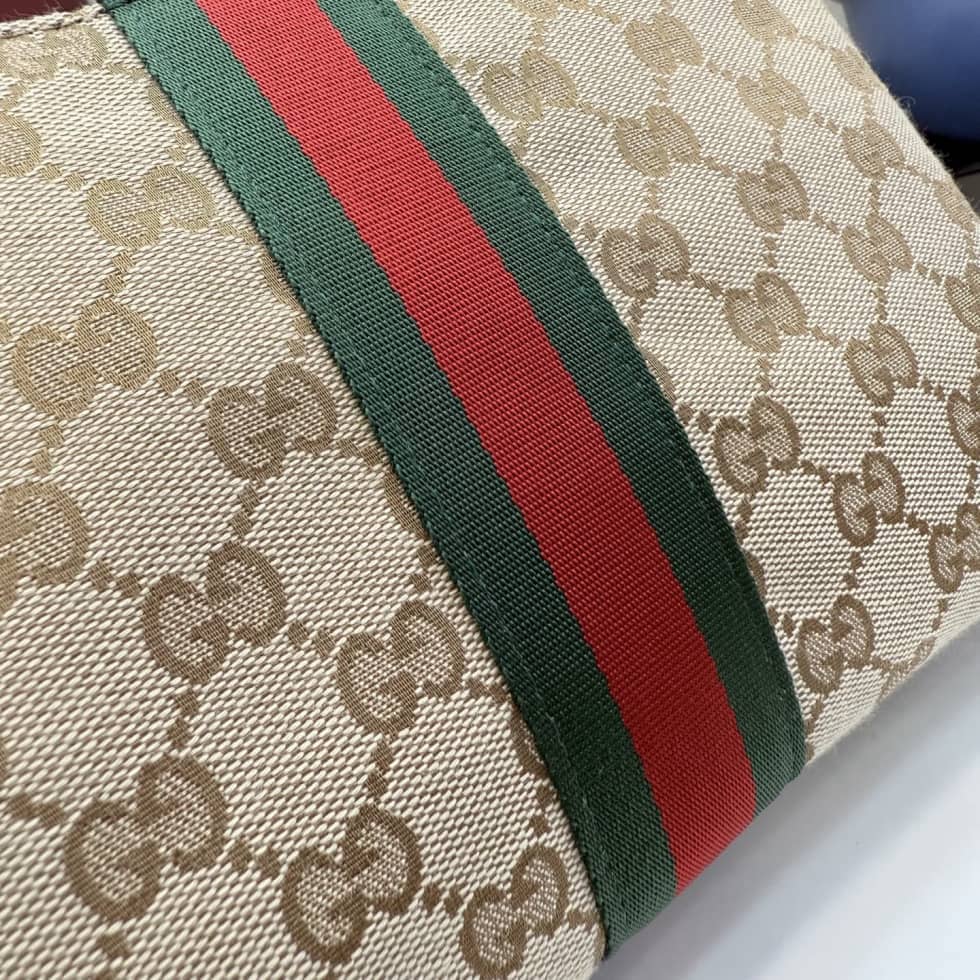 Gucci Mens Canvas Medium Beige Pouch 867337_5_157341 Gucci Mens Canvas Medium Beige Pouch 867337