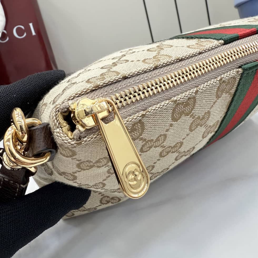 Gucci Mens Canvas Medium Beige Pouch 867337_6_157341 Gucci Mens Canvas Medium Beige Pouch 867337
