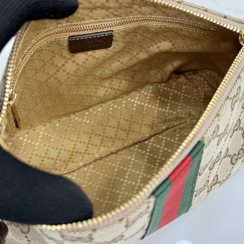 Gucci Mens Canvas Medium Beige Pouch 867337_7_157341 Gucci Mens Canvas Medium Beige Pouch 867337