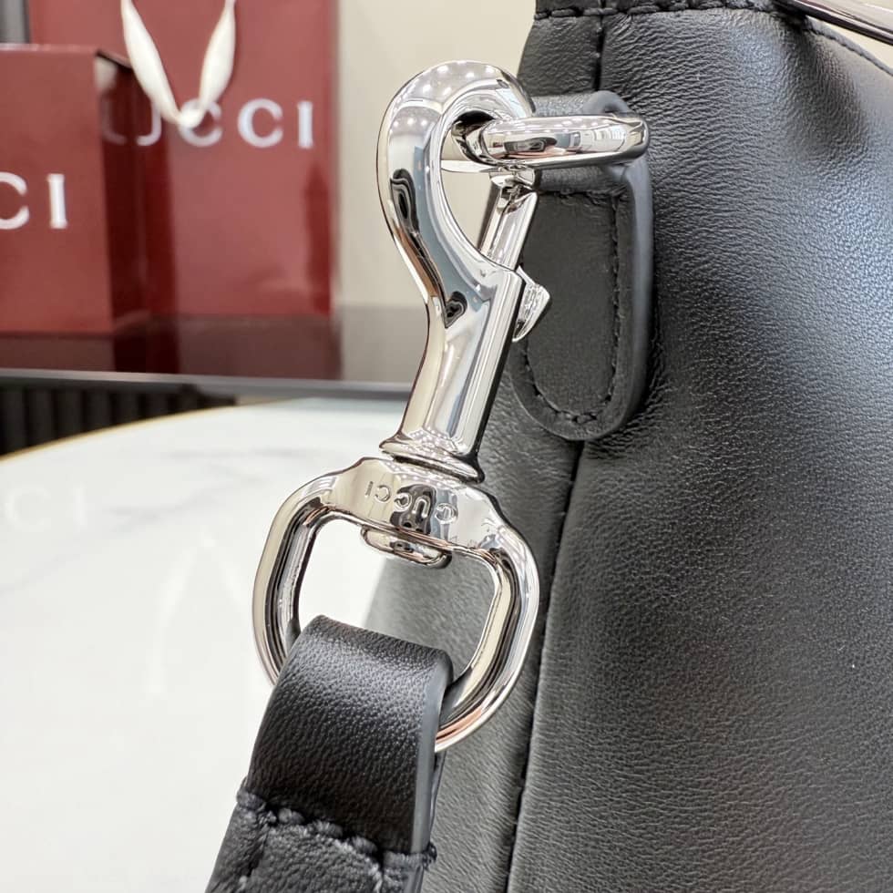 Gucci Leather Web Medium Black Pouch 867275_4_157351 Gucci Leather Web Medium Black Pouch 867275