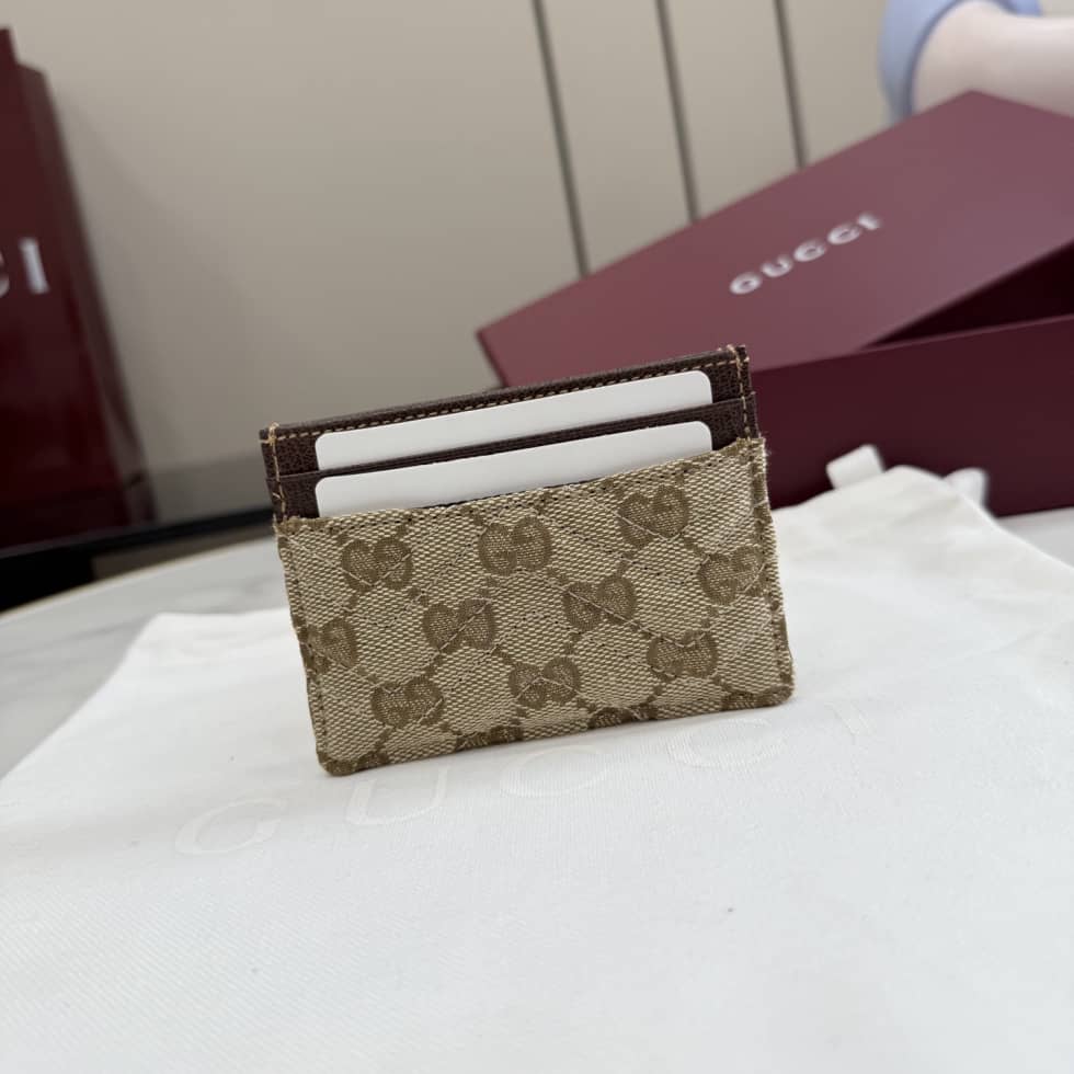 Gucci GG Marmont Canvas Card Case Beige 443127_1_157361 Gucci GG Marmont Canvas Card Case Beige 443127