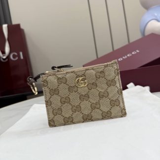 Gucci GG Marmont Zip Key Pouch Beige 837747
