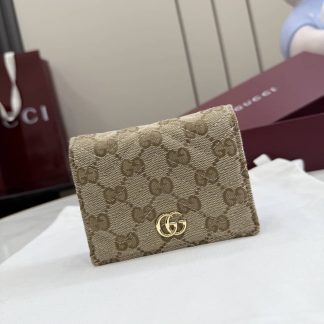 Gucci GG Marmont Canvas Beige Small Wallet 466492