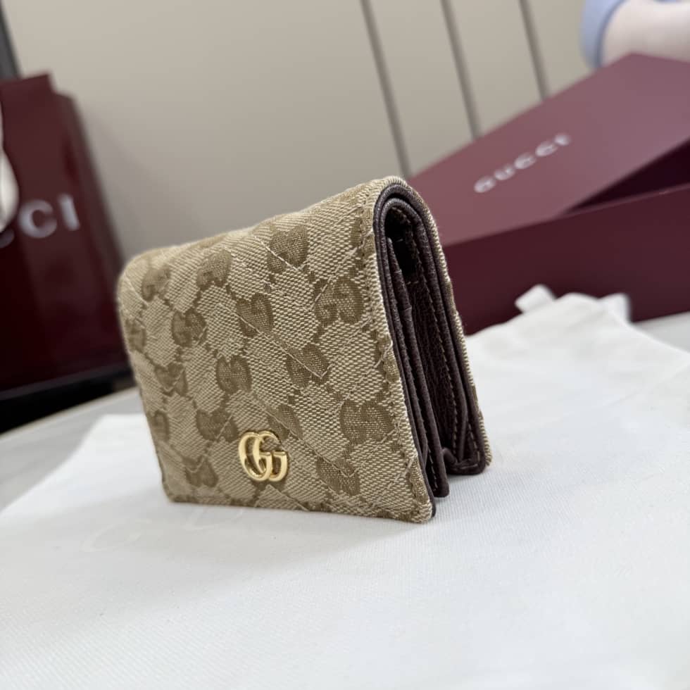 Gucci GG Marmont Canvas Beige Small Wallet 466492_2_157381 Gucci GG Marmont Canvas Beige Small Wallet 466492