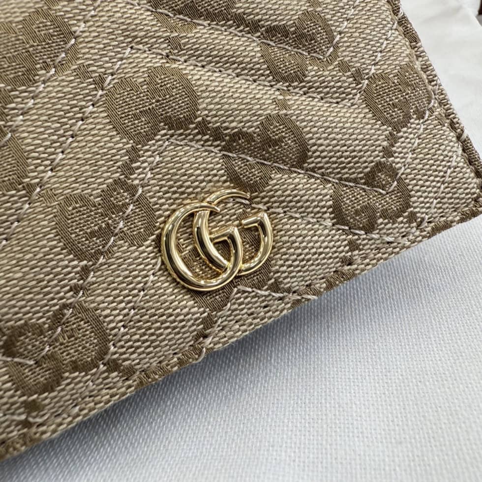 Gucci GG Marmont Canvas Beige Small Wallet 466492_5_157381 Gucci GG Marmont Canvas Beige Small Wallet 466492