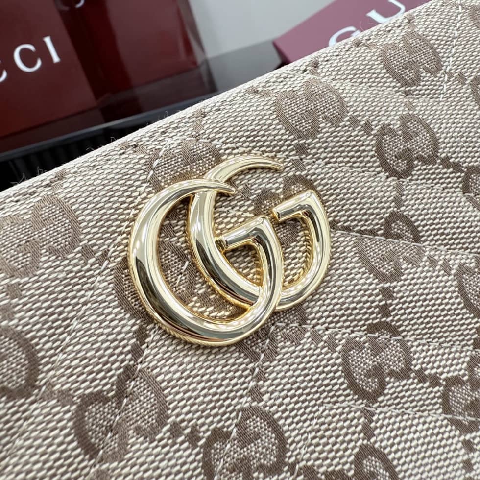 Gucci GG Marmont Beige Zip Around Wallet 443123_5_157401 Gucci GG Marmont Beige Zip Around Wallet 443123