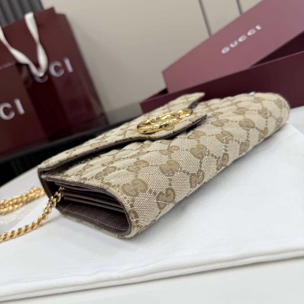 Gucci GG Marmont Canvas Mini Chain Bag Beige_6_157411 Gucci GG Marmont Canvas Mini Chain Bag Beige