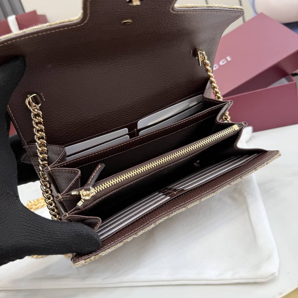 Gucci GG Marmont Canvas Mini Chain Bag Beige_7_157411 Gucci GG Marmont Canvas Mini Chain Bag Beige