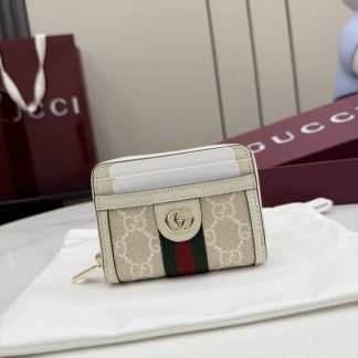 Gucci Ophidia Ivory Coin Zip Wallet 838489