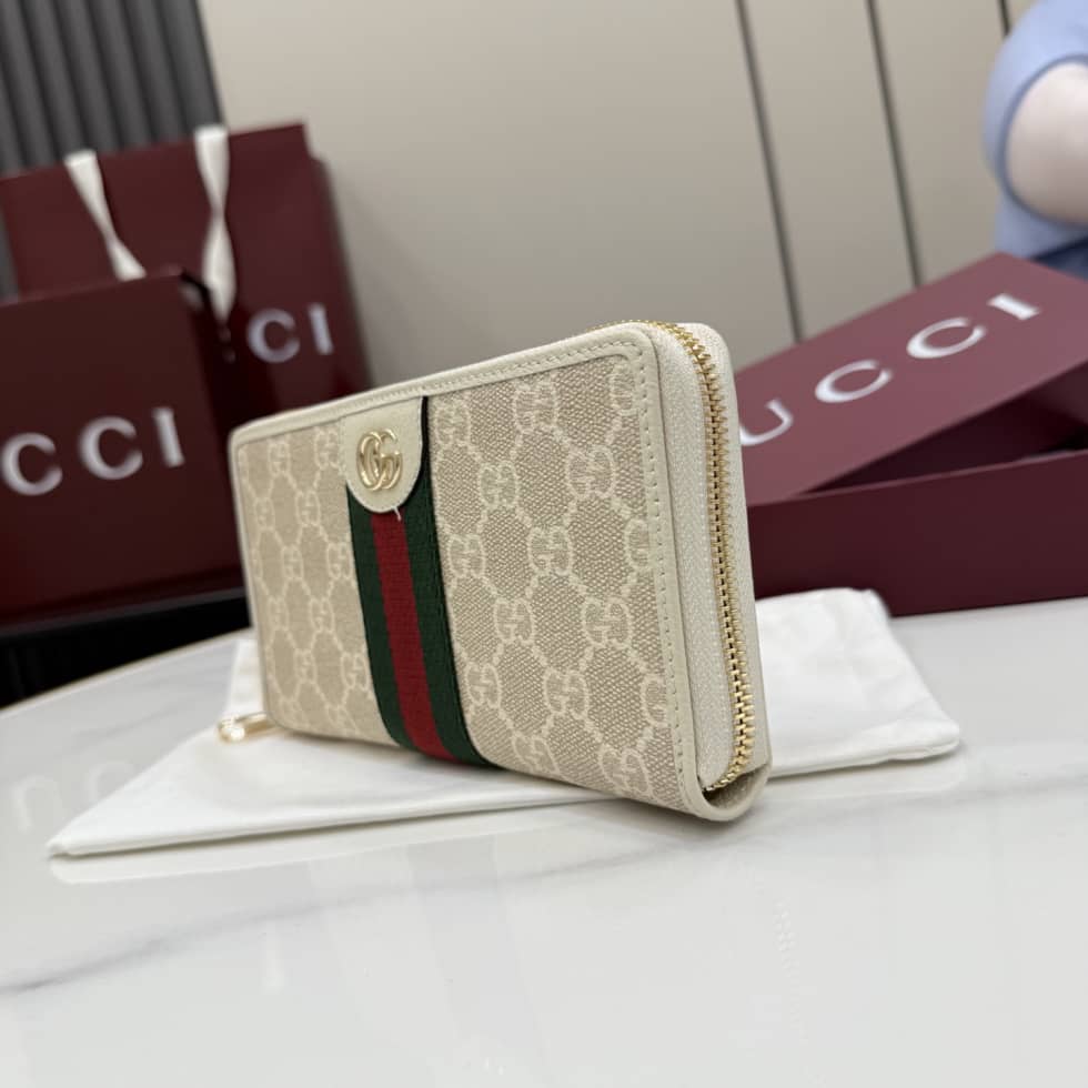 Gucci Ophidia Beige Zip Around Wallet 838484_2_157470 Gucci Ophidia Beige Zip Around Wallet 838484