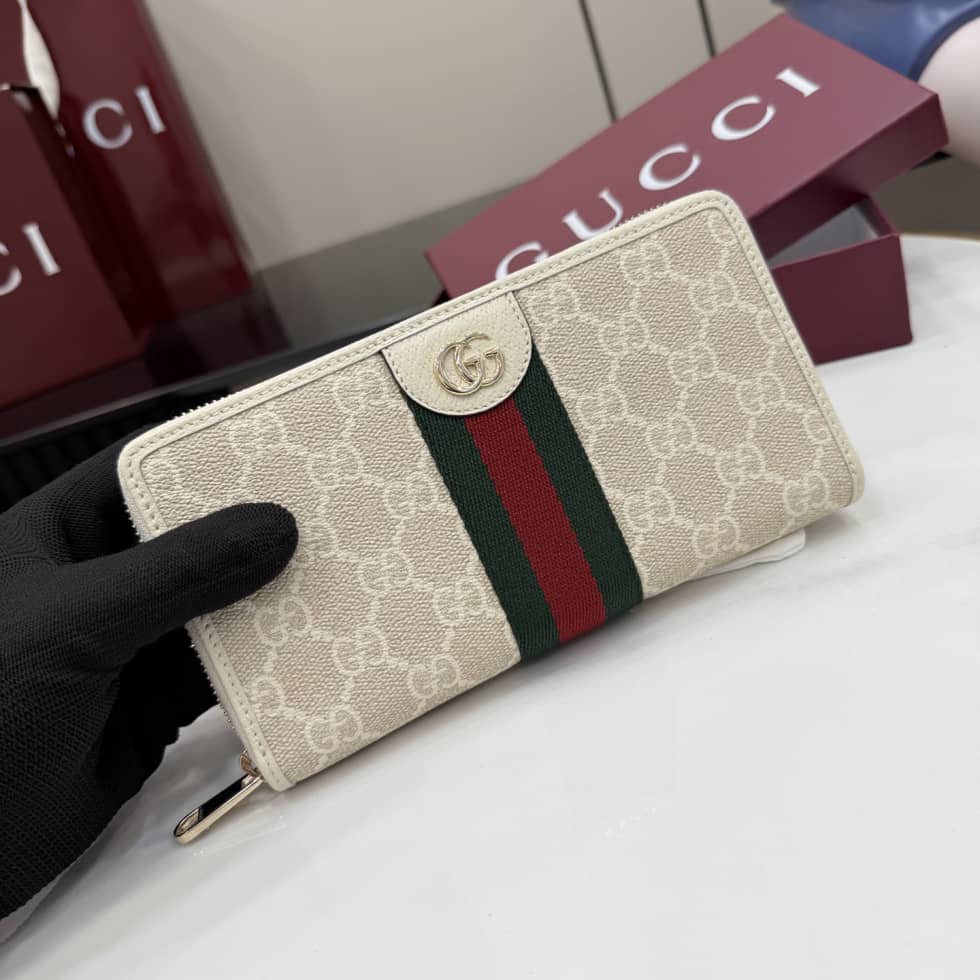 Gucci Ophidia Beige Zip Around Wallet 838484_6_157470 Gucci Ophidia Beige Zip Around Wallet 838484