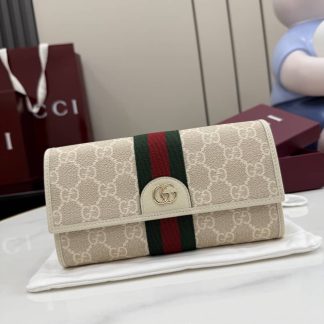 Gucci Ophidia Canvas Beige Continental Wallet