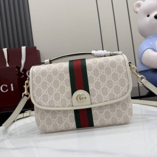 Gucci Ophidia Canvas Medium Beige Top Handle Bag