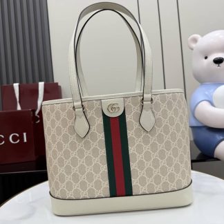 Gucci Ophidia Canvas Medium Beige Tote Bag 836849