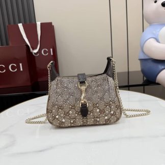 Gucci Jackie Notte Canvas Mini Brown Shoulder Bag