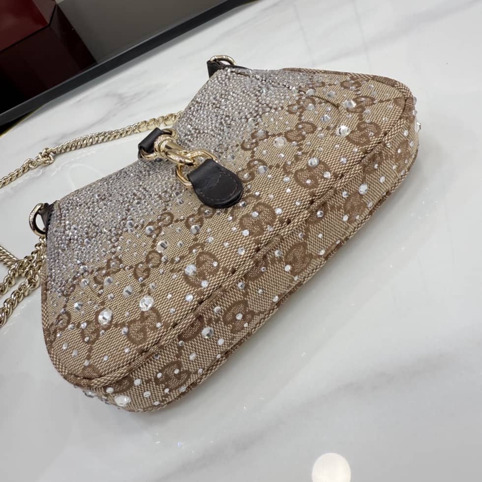 Gucci Jackie Notte Canvas Mini Brown Shoulder Bag_3_157550 Gucci Jackie Notte Canvas Mini Brown Shoulder Bag