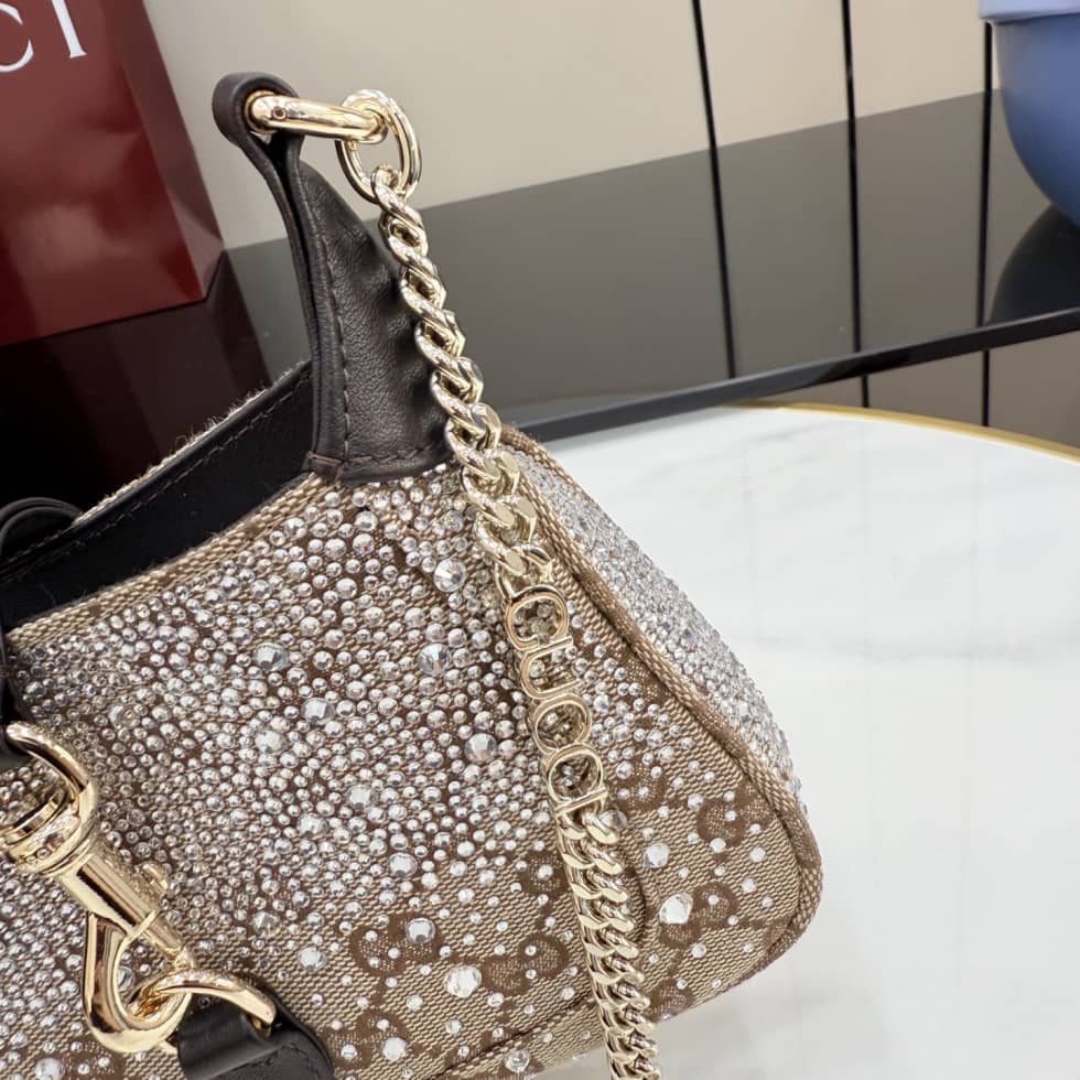 Gucci Jackie Notte Canvas Mini Brown Shoulder Bag_4_157550 Gucci Jackie Notte Canvas Mini Brown Shoulder Bag