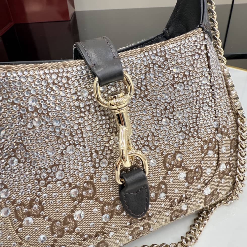 Gucci Jackie Notte Canvas Mini Brown Shoulder Bag_5_157550 Gucci Jackie Notte Canvas Mini Brown Shoulder Bag