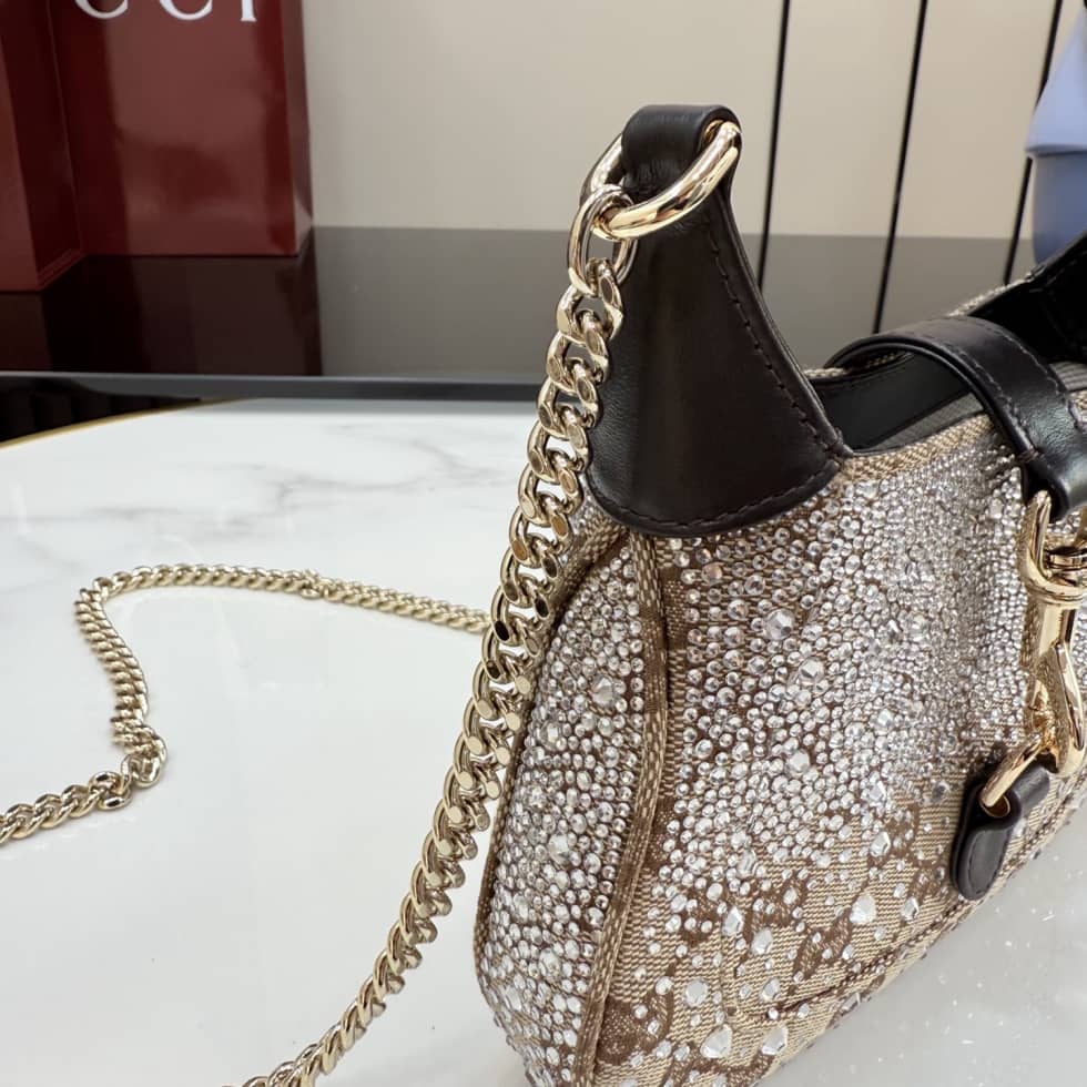 Gucci Jackie Notte Canvas Mini Brown Shoulder Bag_6_157550 Gucci Jackie Notte Canvas Mini Brown Shoulder Bag