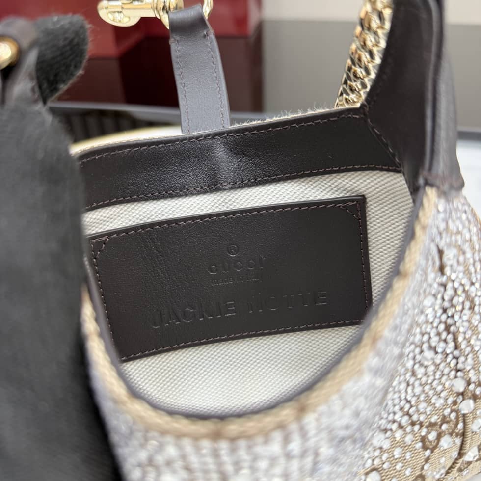 Gucci Jackie Notte Canvas Mini Brown Shoulder Bag_8_157550 Gucci Jackie Notte Canvas Mini Brown Shoulder Bag