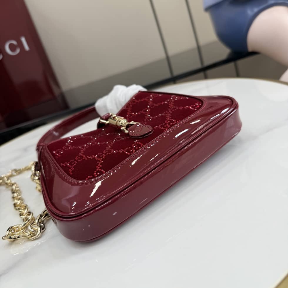 Gucci Jackie Notte Crystal Mini Burgundy Shoulder Bag_3_157560 Gucci Jackie Notte Crystal Mini Burgundy Shoulder Bag