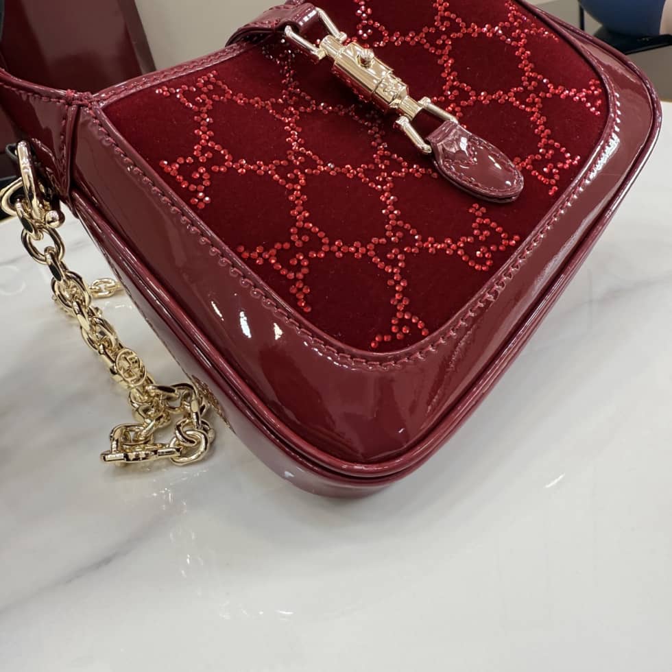 Gucci Jackie Notte Crystal Mini Burgundy Shoulder Bag_7_157560 Gucci Jackie Notte Crystal Mini Burgundy Shoulder Bag