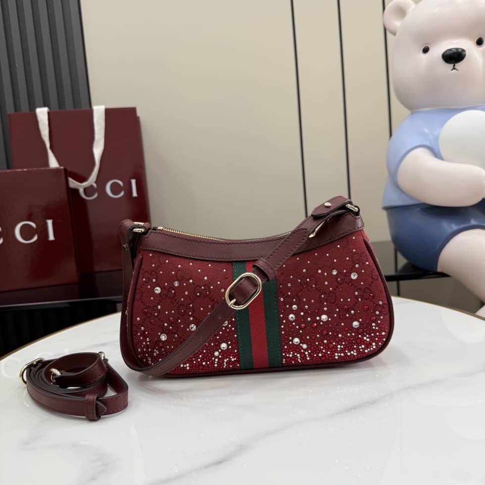 Gucci Ophidia Crystal Small Red Shoulder Bag_1_157570 Gucci Ophidia Crystal Small Red Shoulder Bag