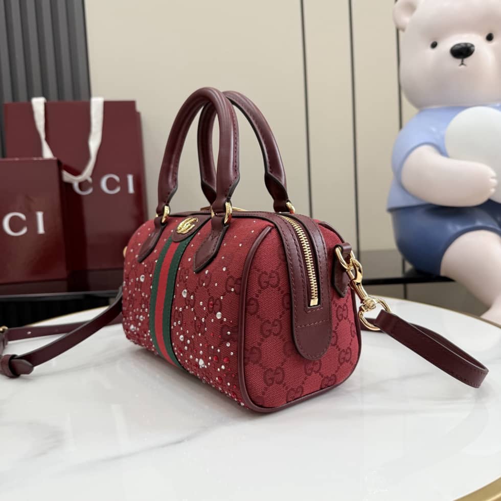 Gucci Ophidia Crystal Small Red Boston Bag 841294_2_157580 Gucci Ophidia Crystal Small Red Boston Bag 841294