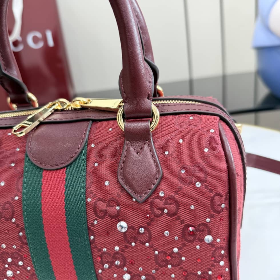 Gucci Ophidia Crystal Small Red Boston Bag 841294_5_157580 Gucci Ophidia Crystal Small Red Boston Bag 841294