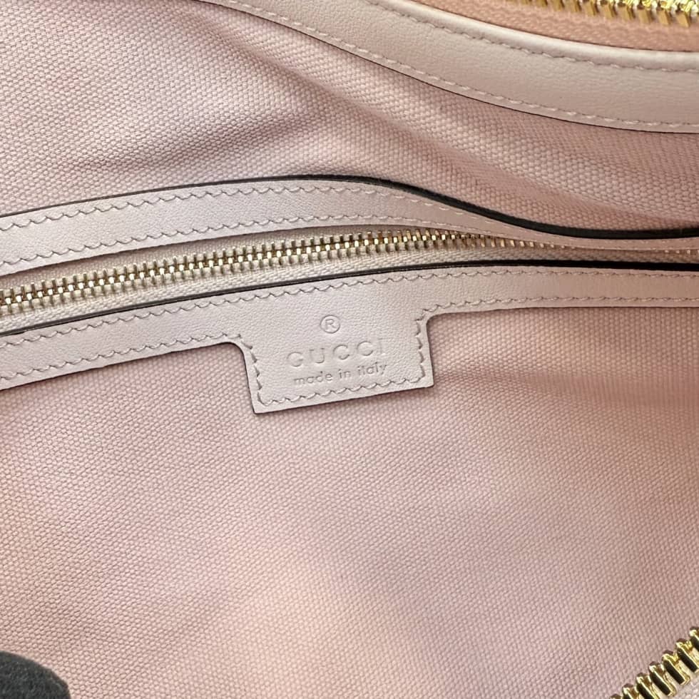 Gucci GG Emblem Canvas Medium Pink Shoulder Bag_8_157620 Gucci GG Emblem Canvas Medium Pink Shoulder Bag