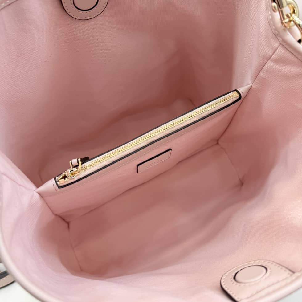 Gucci GG Emblem Canvas Medium Pink Bucket Bag_7_157640 Gucci GG Emblem Canvas Medium Pink Bucket Bag