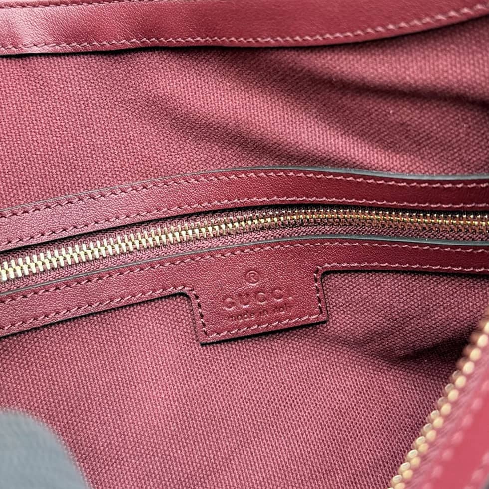 Gucci GG Emblem Canvas Medium Red Shoulder Bag_8_157660 Gucci GG Emblem Canvas Medium Red Shoulder Bag