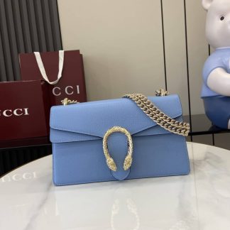 Gucci Dionysus Leather Medium Blue Shoulder Bag