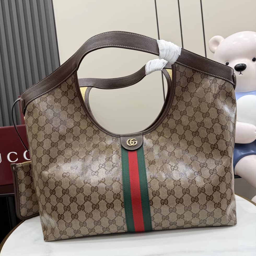Gucci Giglio Large Tote Bag Brown 853971_10_157760 Gucci Giglio Large Tote Bag Brown 853971
