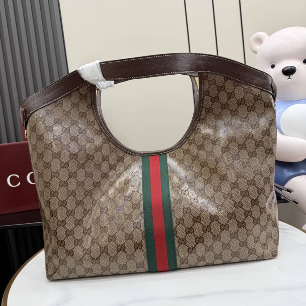 Gucci Giglio Large Tote Bag Brown 853971_1_157760 Gucci Giglio Large Tote Bag Brown 853971