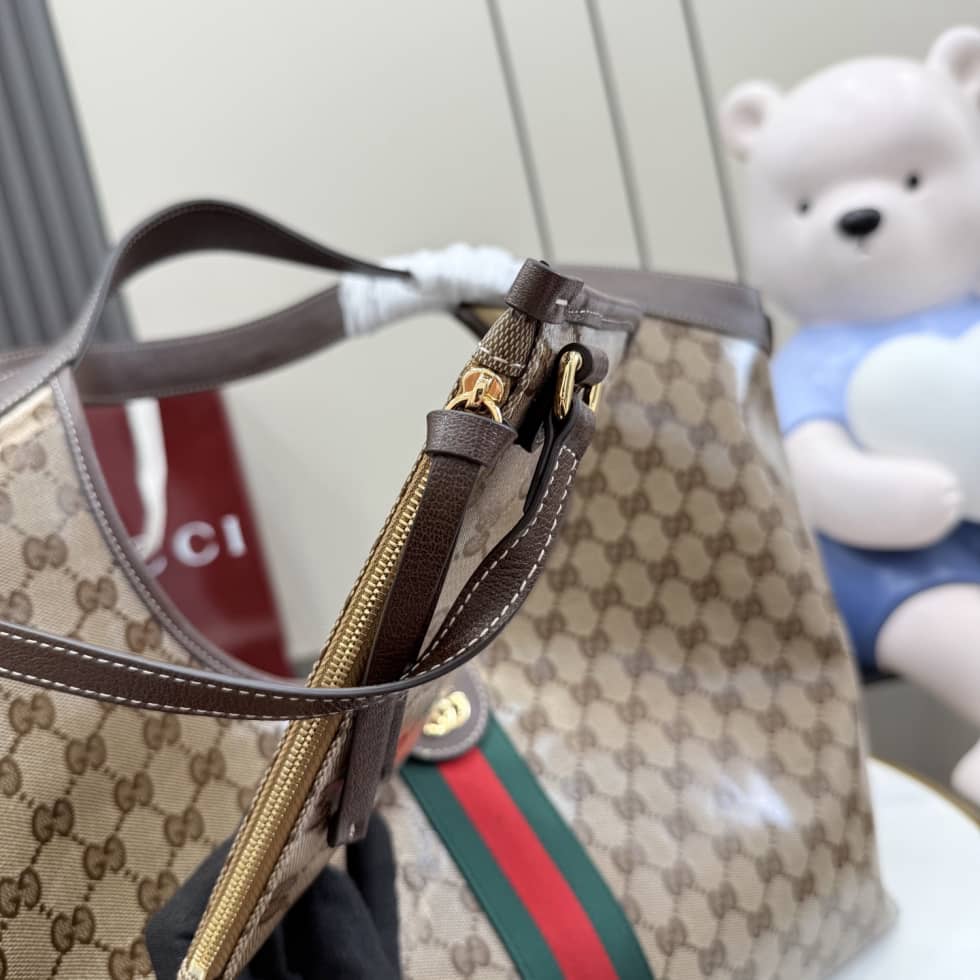 Gucci Giglio Large Tote Bag Brown 853971_3_157760 Gucci Giglio Large Tote Bag Brown 853971