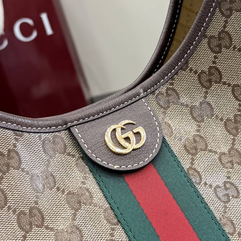 Gucci Giglio Large Tote Bag Brown 853971_4_157760 Gucci Giglio Large Tote Bag Brown 853971