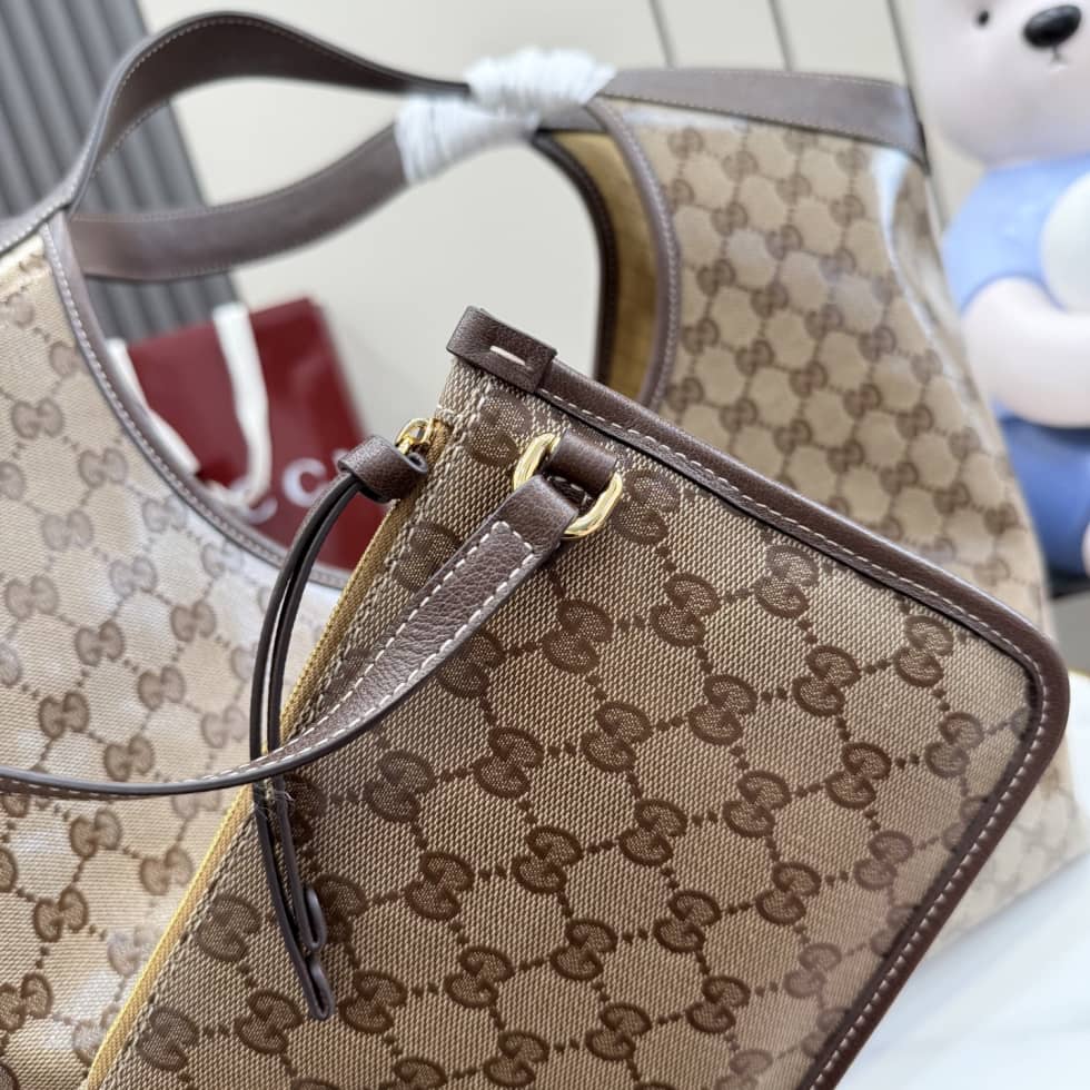 Gucci Giglio Large Tote Bag Brown 853971_5_157760 Gucci Giglio Large Tote Bag Brown 853971