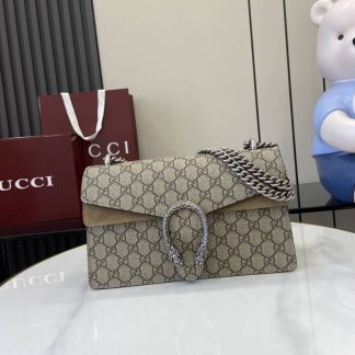 Gucci Dionysus Supreme Small Shoulder Bag Brown