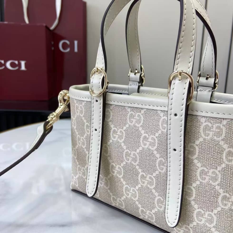 Gucci GG Emblem Coated Mini White Shoulder Bag_4_157830 Gucci GG Emblem Coated Mini White Shoulder Bag