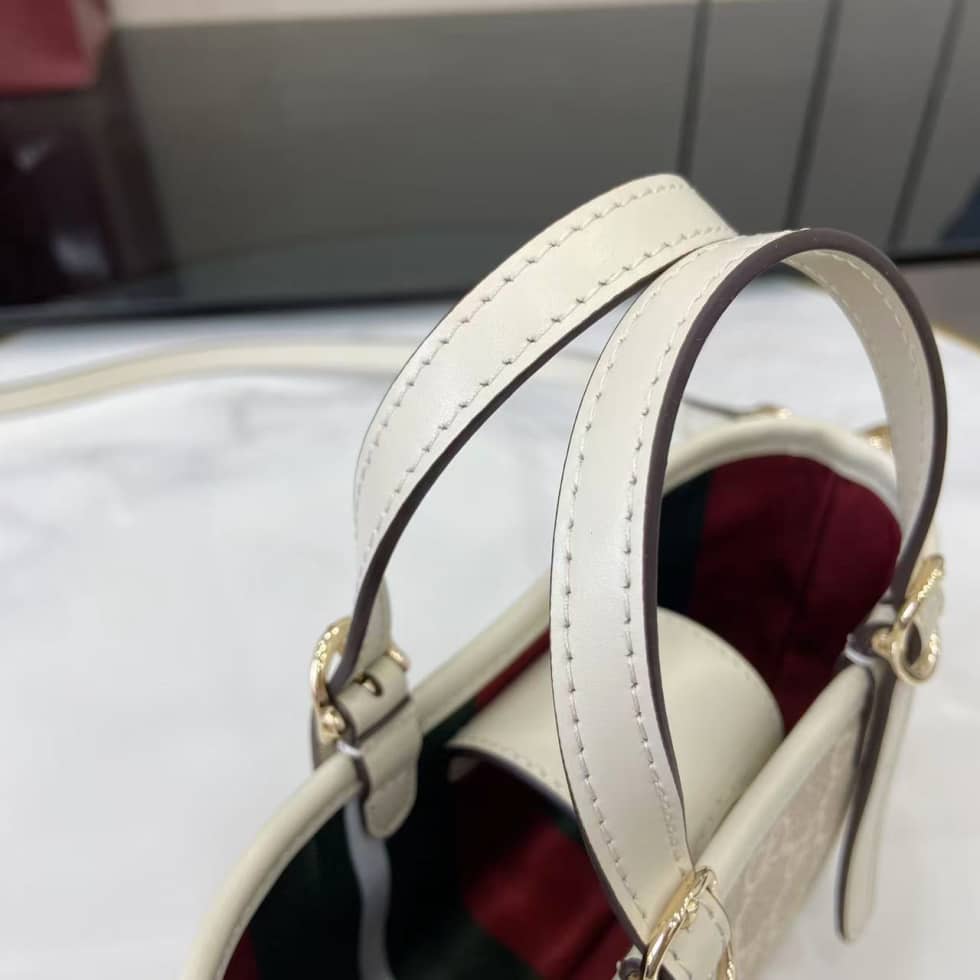 Gucci GG Emblem Coated Mini White Shoulder Bag_6_157830 Gucci GG Emblem Coated Mini White Shoulder Bag