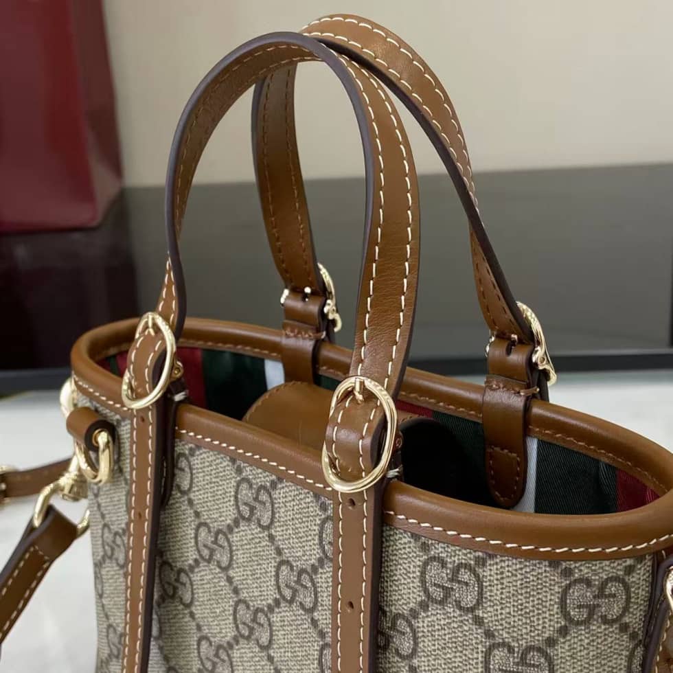 Gucci GG Emblem Mini Brown Shoulder Bag 855491_4_157840 Gucci GG Emblem Mini Brown Shoulder Bag 855491