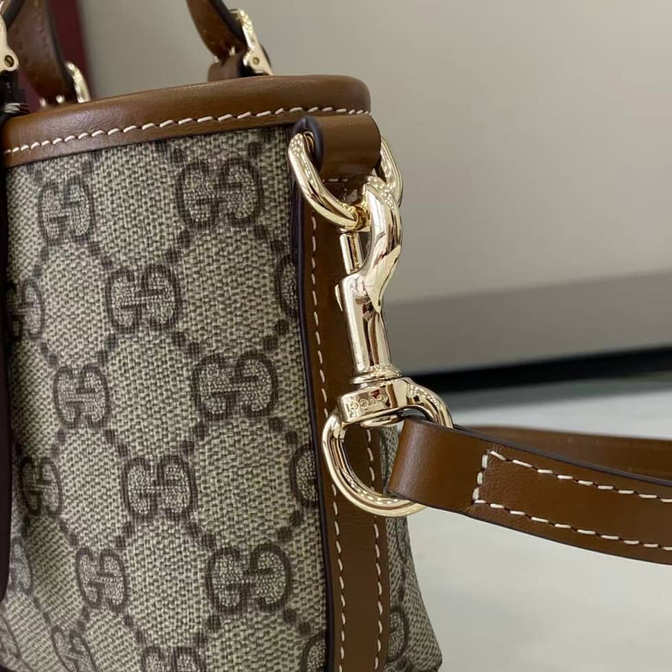 Gucci GG Emblem Mini Brown Shoulder Bag 855491_5_157840 Gucci GG Emblem Mini Brown Shoulder Bag 855491