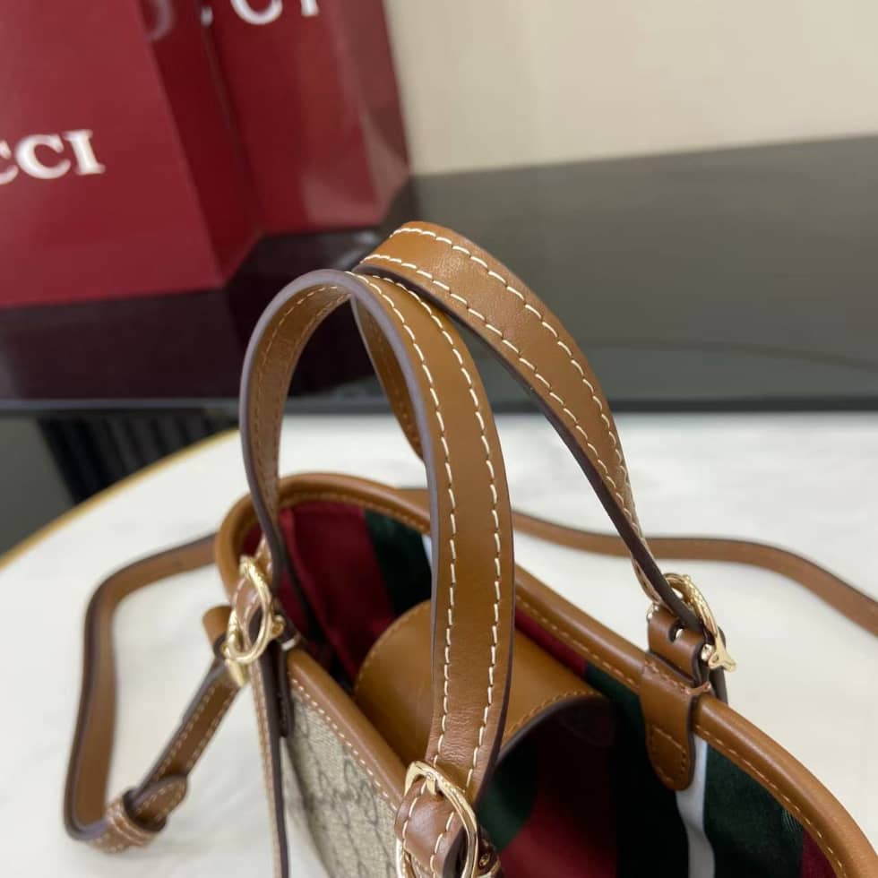 Gucci GG Emblem Mini Brown Shoulder Bag 855491_6_157840 Gucci GG Emblem Mini Brown Shoulder Bag 855491